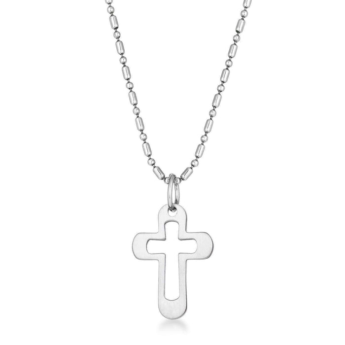 Stainless Steel Cut Out Cross Necklace Necklaces JGI   