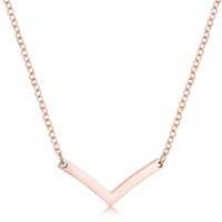Thumbnail for Stainless Steel Rose Goldtone Chevron Necklace Necklaces JGI   