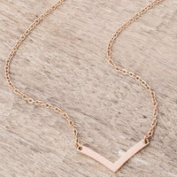 Thumbnail for Stainless Steel Rose Goldtone Chevron Necklace Necklaces JGI   