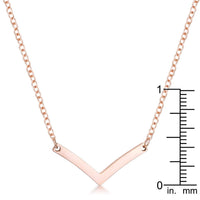 Thumbnail for Stainless Steel Rose Goldtone Chevron Necklace Necklaces JGI   