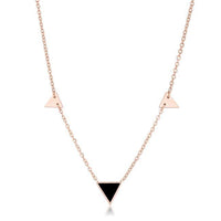 Thumbnail for Trin Rose Gold Stainless Steel Delicate Stationary Triangle Necklace Necklaces JGI   
