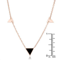 Thumbnail for Trin Rose Gold Stainless Steel Delicate Stationary Triangle Necklace Necklaces JGI   