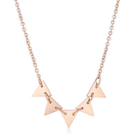 Thumbnail for Trisa Rose Gold Stainless Steel Delicate Triangle Set Necklace Necklaces JGI   