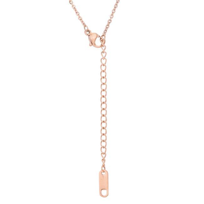 Trisa Rose Gold Stainless Steel Delicate Triangle Set Necklace Necklaces JGI   