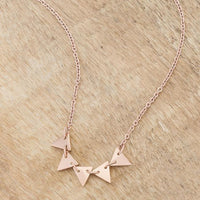 Thumbnail for Trisa Rose Gold Stainless Steel Delicate Triangle Set Necklace Necklaces JGI   