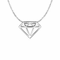 Thumbnail for Diamond Symbol Pendant in 14k White Gold Pendants Angelucci Jewelry   