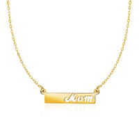 Thumbnail for 14k Yellow Gold Pendant with Mom on Horizontal Bar Pendants Angelucci Jewelry   