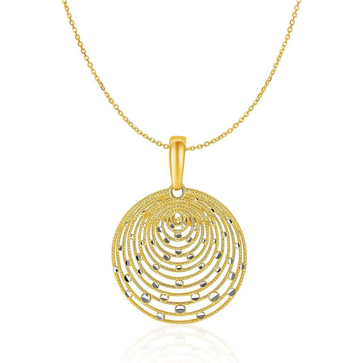 14k Two-Tone Gold with Graduated Circles Pendant Pendants Angelucci Jewelry   