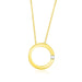 14k Yellow Gold Diamond Embellished Open Circle Pendant Pendants Angelucci Jewelry   