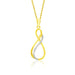 14k Yellow Gold Diamond Embellished Thin Infinity Pendant Pendants Angelucci Jewelry   