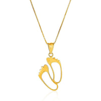 Thumbnail for 14k Yellow Gold with Footprints Pendant Pendants Angelucci Jewelry   