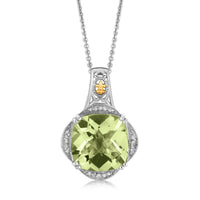 Thumbnail for 18k Yellow Gold and Sterling Silver Fleur De Lis Motif Pendant Pendants Angelucci Jewelry   