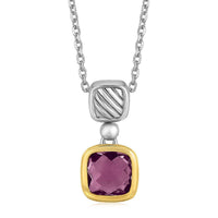 Thumbnail for 18k Yellow Gold and Sterling Silver Necklace with an Amethyst Pendant Pendants Angelucci Jewelry   