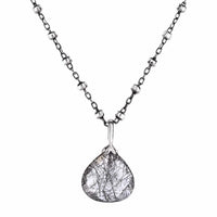 Thumbnail for Black Rutile Pendant with Black Finish in Sterling Silver Pendants Angelucci Jewelry   