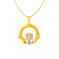 Thumbnail for Claddagh Pendant in 14k Two Tone Gold Pendants Angelucci Jewelry   