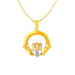 Claddagh Pendant in 14k Two Tone Gold Pendants Angelucci Jewelry   