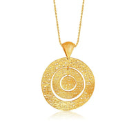 Thumbnail for Italian Design 14k Yellow Gold Woven Concentric Circle Pendant Pendants Angelucci Jewelry   