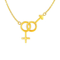 Thumbnail for Pendant with Interlocking Gender Symbols in 14k Yellow Gold Pendants Angelucci Jewelry   