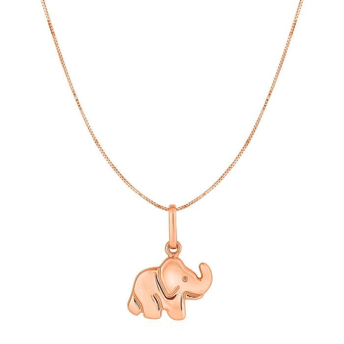 Elephant Pendant in 10k Rose Gold Pendants Angelucci Jewelry   