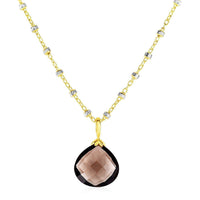 Thumbnail for Smokey Quartz Pendant with Yellow Finish in Sterling Silver Pendants Angelucci Jewelry   