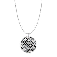Thumbnail for Snake Skin Pattern Pendant with Enamel and Cubic Zirconia in Sterling Silver Pendants Angelucci Jewelry   