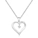 Sterling Silver Diamond Embellished Open Heart Pendant (.03 cttw) Pendants Angelucci Jewelry   