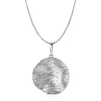 Thumbnail for Textured Circle Pendant in Sterling Silver Pendants Angelucci Jewelry   