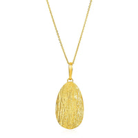 Thumbnail for Textured Oval Pendant with Yellow Finish in Sterling Silver Pendants Angelucci Jewelry   