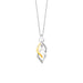 Two Toned Interlocking Twist Pendant with Diamonds in Sterling Silver Pendants Angelucci Jewelry   