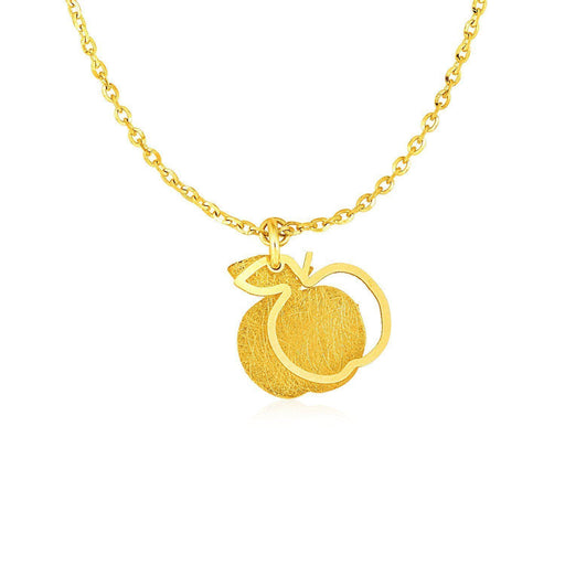 Two Layer Apple Pendant in 14k Yellow Gold Pendants Angelucci Jewelry   