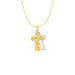 Two Layer Cross Pendant in 14k Two Tone Gold Pendants Angelucci Jewelry   