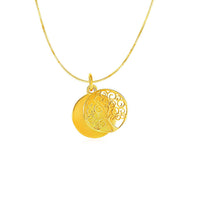 Thumbnail for Two Layer Tree of Life Pendant in 14k Yellow Gold Pendants Angelucci Jewelry   