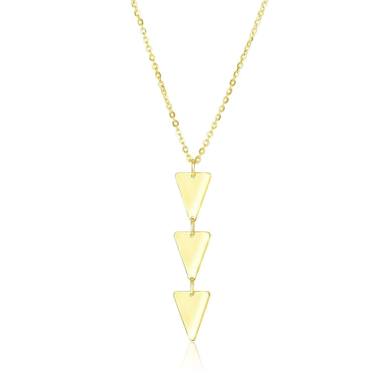 14k Yellow Gold Pendant with 3-Layer Triangle Design Pendants Angelucci Jewelry   