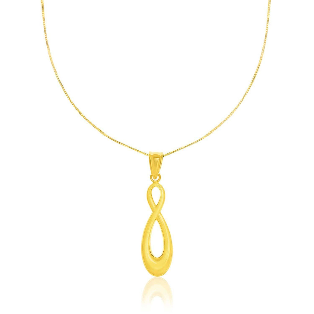 14k Yellow Gold Shiny Infinity Style Pendant Pendants Angelucci Jewelry   