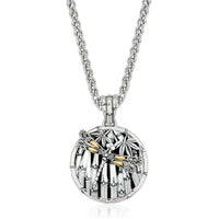 Thumbnail for 18k Yellow Gold and Sterling Silver Pendant with Dragonfly Motif Pendants Angelucci Jewelry   