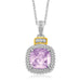 18k Yellow Gold & Sterling Silver Cushion Amethyst and Diamond Pendant Pendants Angelucci Jewelry   