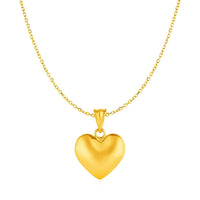 Thumbnail for Puffed Heart Pendant in 10k Yellow Gold Pendants Angelucci Jewelry   