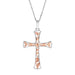 Two Toned Open Cross with Vine Motifs in Sterling Silver Pendants Angelucci Jewelry   