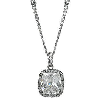 Antique Silver Cubic Zirconia Pendant Pendants JGI   