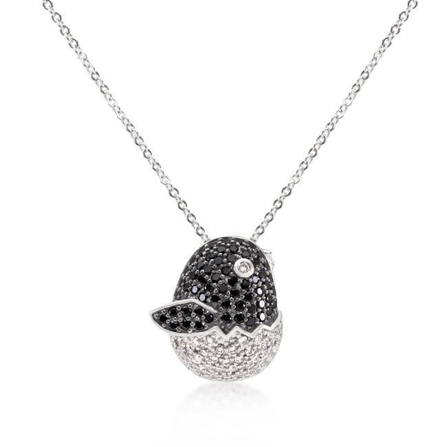 Black and White Cubic Zirconia Baby Bird Pendant Pendants JGI   