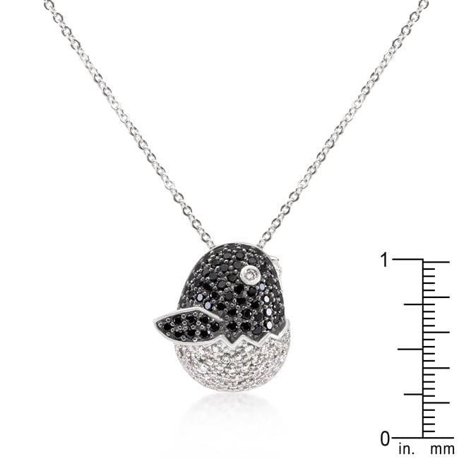 Black and White Cubic Zirconia Baby Bird Pendant Pendants JGI   