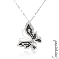 Thumbnail for Black and White Large Cubic Zirconia Butterfly Pendant Pendants JGI   