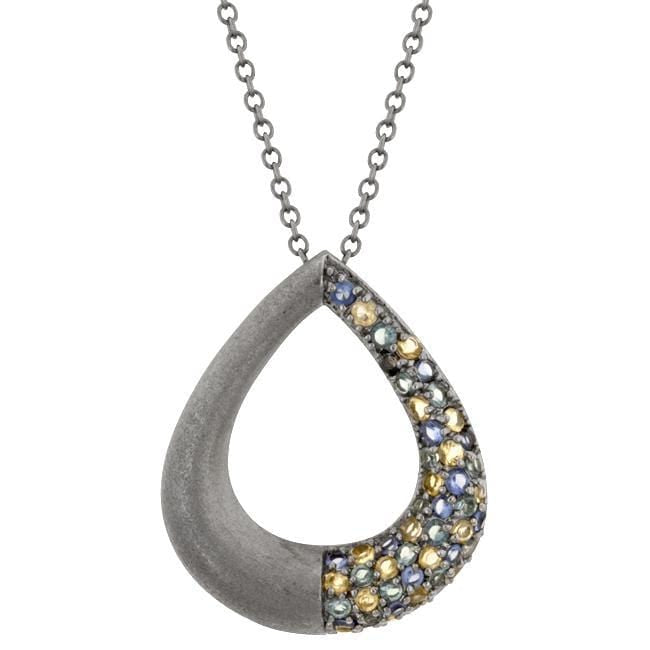 Black Rhodium Teardrop Pendant Pendants JGI   