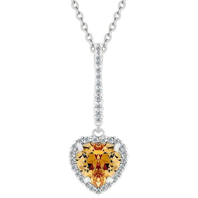 Champagne Heart Drop Pendant Pendants JGI   