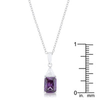 Thumbnail for Classic Amethyst Cubic Zirconia Sterling Silver Drop Necklace Pendants JGI   