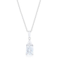 Thumbnail for Classic Cubic Zirconia Sterling Silver Drop Necklace Pendants JGI   