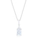 Classic Cubic Zirconia Sterling Silver Drop Necklace Pendants JGI   