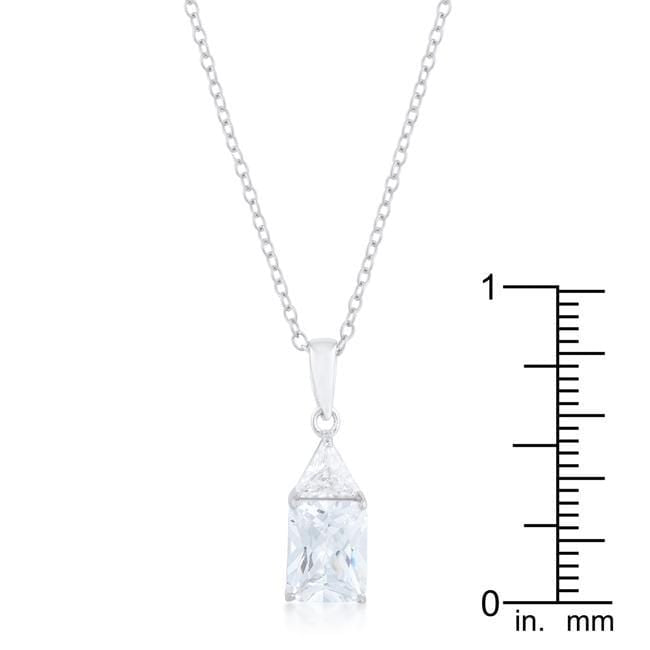 Classic Cubic Zirconia Sterling Silver Drop Necklace Pendants JGI   