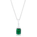 Classic Emerald Cubic Zirconia Sterling Silver Drop Necklace Pendants JGI   