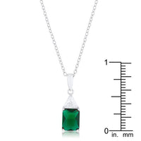 Thumbnail for Classic Emerald Cubic Zirconia Sterling Silver Drop Necklace Pendants JGI   